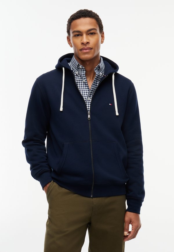 Tommy Hilfiger ESSENTIAL FLEECE HOODED REG ZT - Zip-up sweatshirt - navy blue