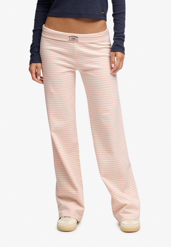 Superdry & Co SUPERDRY ATHLETIC ESSENTIALS STRIPE JERSEY TROUSERS.. - Trousers - rose blush pink stripe
