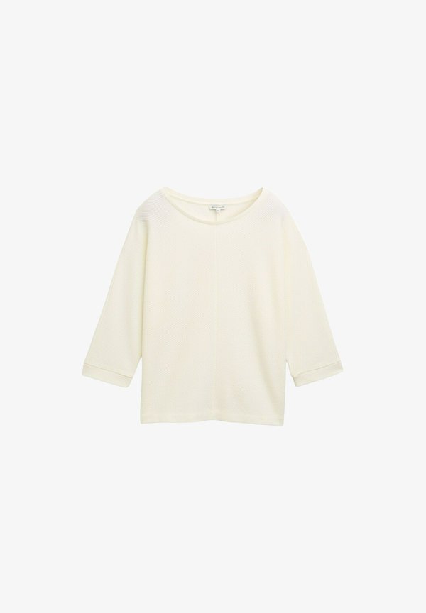 TOM TAILOR LOOSE FIT LANGARM MIT FLEDERMAUSÄRMELN - Long sleeved top - whisper white