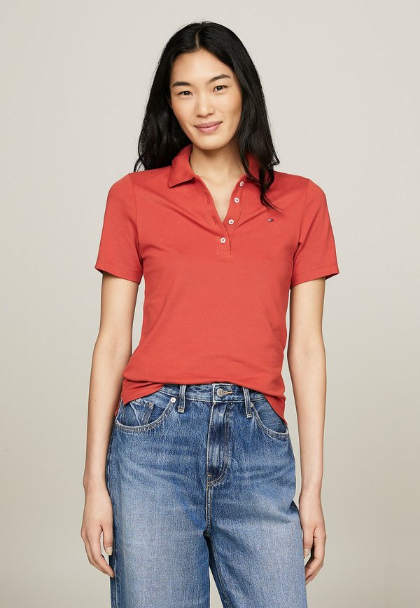 Tommy Hilfiger SLIM FIT - Polo shirt - breton stripe orange flash
