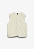 Vero Moda VMJOSEFINE SL TEDDY GILET EXP - Waistcoat - cannoli cream
