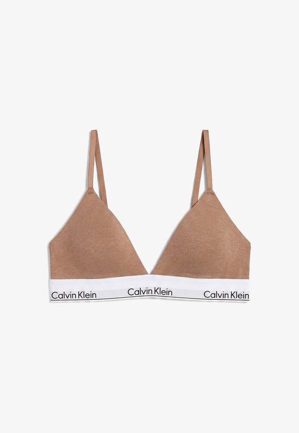 Calvin Klein LIGHTLY LINED TRIANGLE - Triangle bra - soft mocha