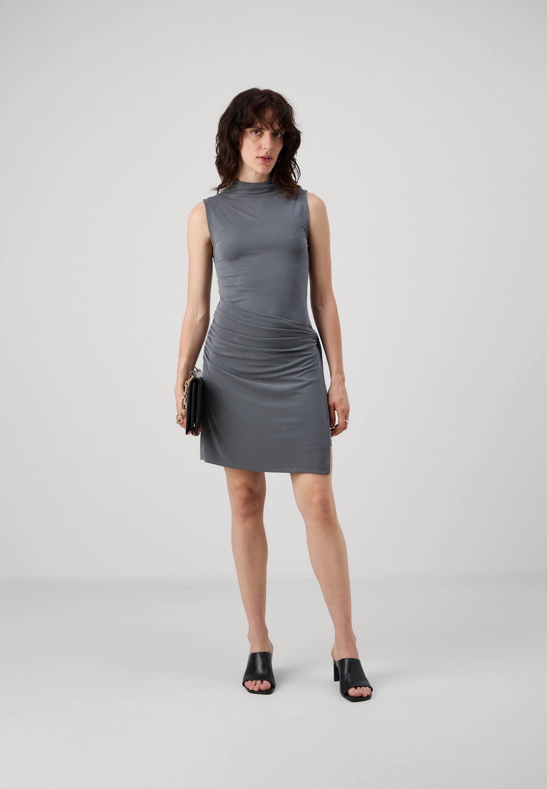 Good American SANDWASHED WRAP DRESS