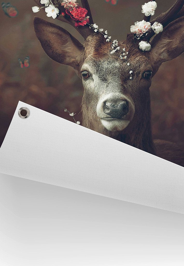 Orange Wallz FLORAL DEER