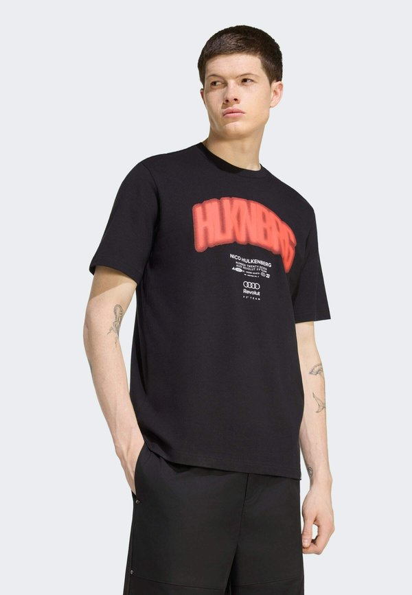 adidas Performance ADIDAS PERFORMANCE AUDI FORMULA ONE TEAM NICO HULKENBERG GRAPHIC I TEE - Print T-shirt - black