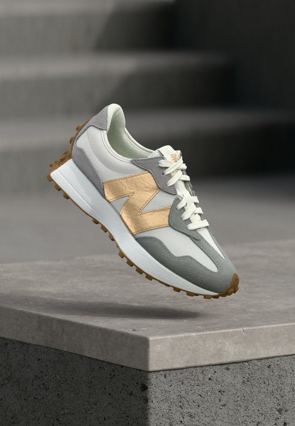 New Balance W327 - Trainers - grey matter/gold-coloured metallic