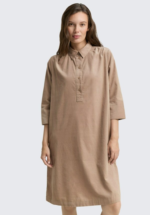 TOM TAILOR MIT KRAGEN - Shirt dress - soft taupe grey