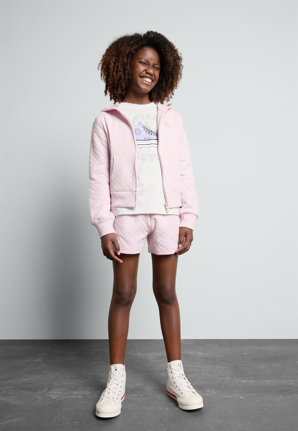 Converse STAR POINTELLE FULL ZIP HOODIE