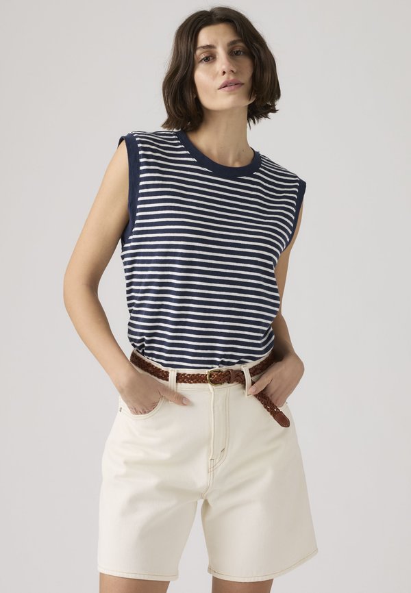 Levi's® BOXY - Top - emmi stripe peacoat egret slub