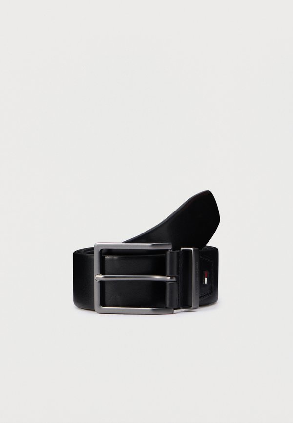 Tommy Hilfiger SQUARE BUCKLE FLAG PLAQUE LEATHER BELT - Belt - black