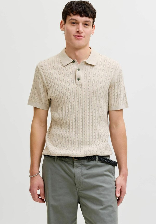 Jack & Jones Knitted Knitted - Polo shirt - oatmeal