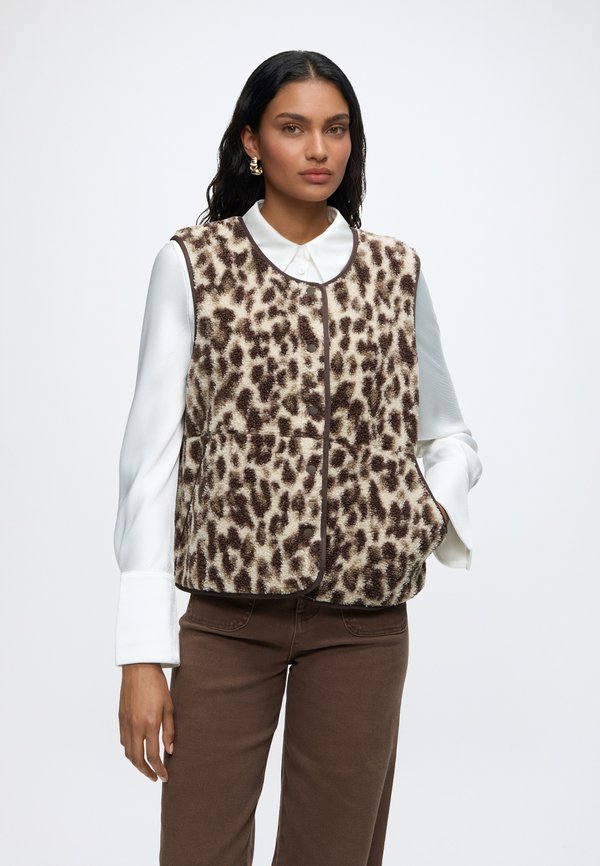 TOM TAILOR SWEATVEST - Waistcoat - beige java brown