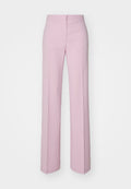 Rosa maßgeschneiderte Hose mit einem geraden Schnitt, glatter Textur und Bügelfalten für einen eleganten Look. Keine sichtbaren Beschläge oder Akzente.