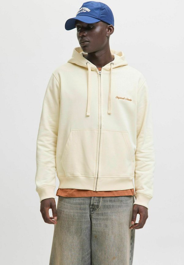 Jack & Jones Zip Zip - Zip-up sweatshirt - antique white