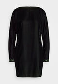 Lauren Ralph Lauren BEADED-TRIM VELVET COCKTAIL DRESS