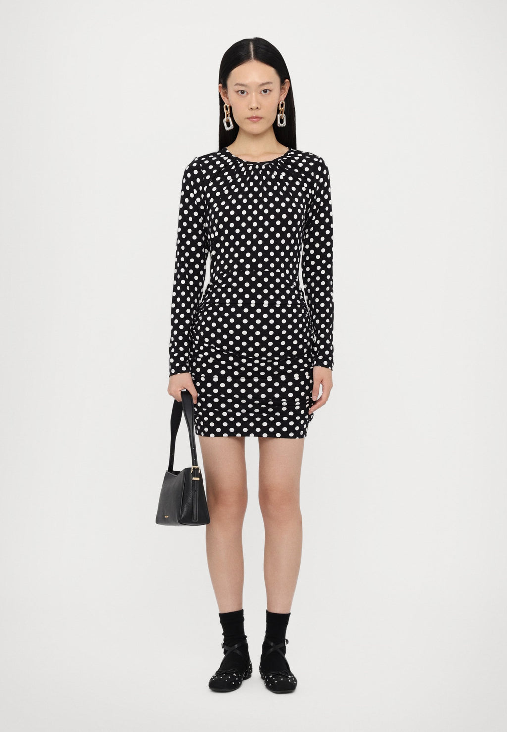 MICHAEL Michael Kors DOT RUCHED MINI DRESS