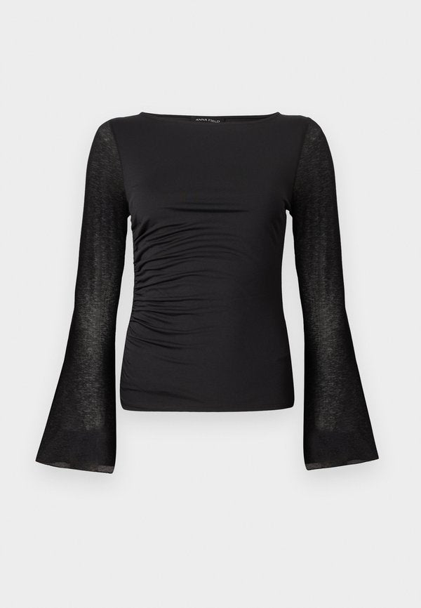 Anna Field TOP WITH STRUCTURED MESH SLEEVES