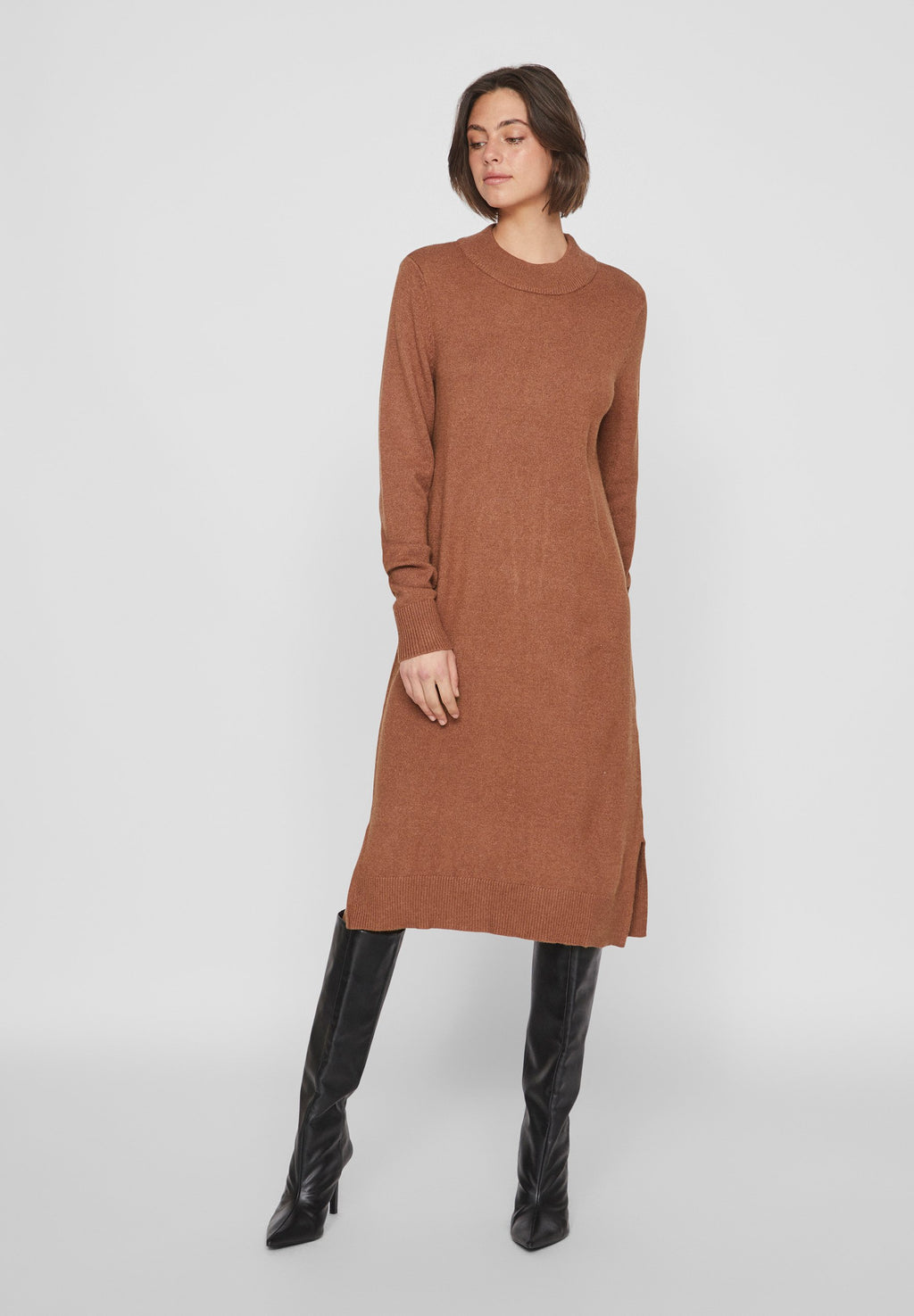 VILA VIRIL CREW NECK MIDI DRESS