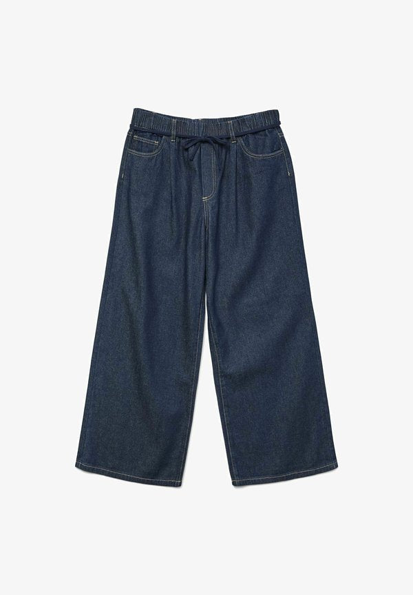 Vero Moda Wide-fit VMVALERIA Mid rise Wide Leg Fit - Flared Jeans - dark blue denim