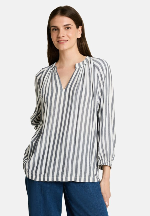 TOM TAILOR TUNIKA BLUSE MIT STREIFEN - Blouse - navy stripe