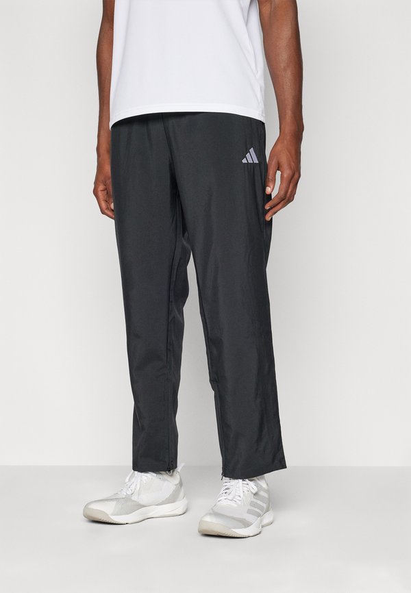 adidas Sportswear ESSENTIAL SMALL LOGO STANFORD  OPEN HEM - Trousers - black/white
