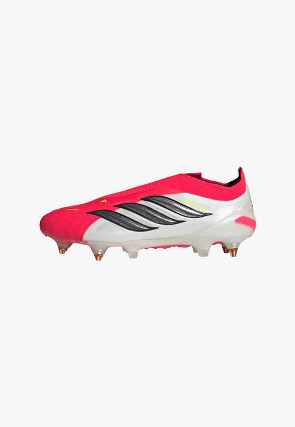 adidas Performance PREDATOR ELITE LACELESS SOFT GROUND - Soft-ground football boots - lucid red   core black   cloud white