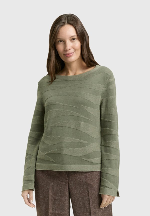 TOM TAILOR MIT STRUKTUR - Jumper - green wave knit design