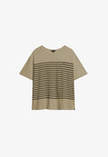 Superdry & Co STUDIOS DROPPED SHOULDER - Basic T-shirt - black beige stripe