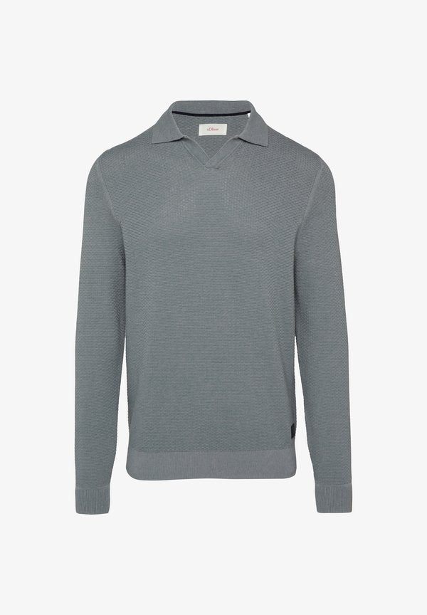 s.Oliver STRUKTURIERTER - Long sleeved top - schiefergrau