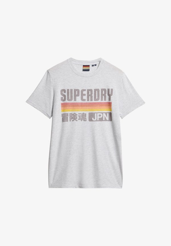 Superdry & Co JAPAN STRIPE - Print T-shirt - ice grey marl