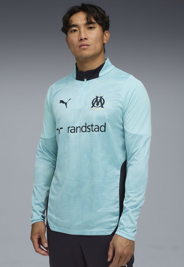 Puma OM TRAINING 1/4 ZIP TOP - Long sleeved top - safe lake new navy