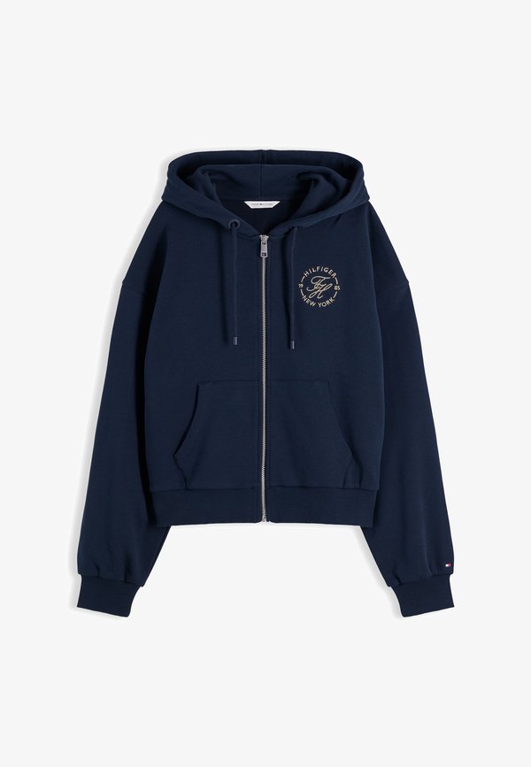 Tommy Hilfiger ROUNDAL ZIP UP HOODIE - Zip-up sweatshirt - dark night navy