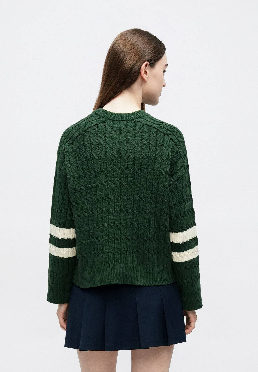 LOGO EMBROIDERY RELAXED CABLE KNIT JUMPER Media 4