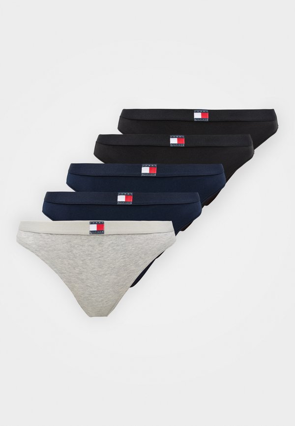 Tommy Hilfiger HERITAGE 5 PACK - Thong - light grey heather/navy/black