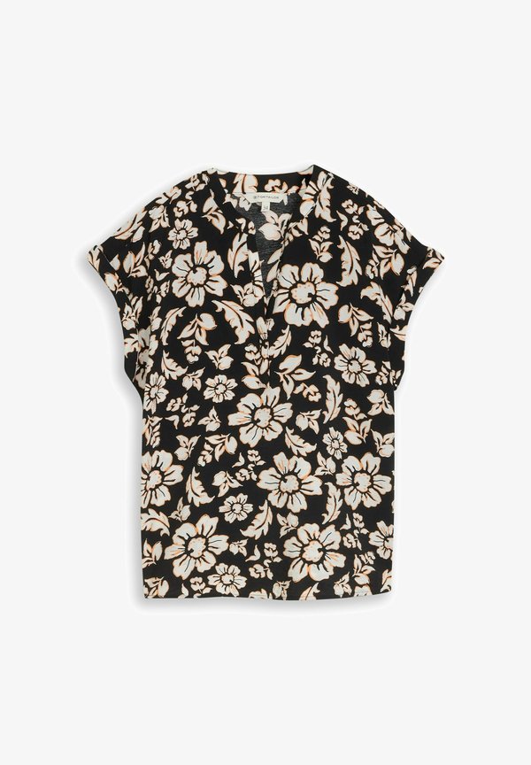 TOM TAILOR LOOSE FIT BLUSE MIT V-AUSSCHNITT - Blouse - black big flower design