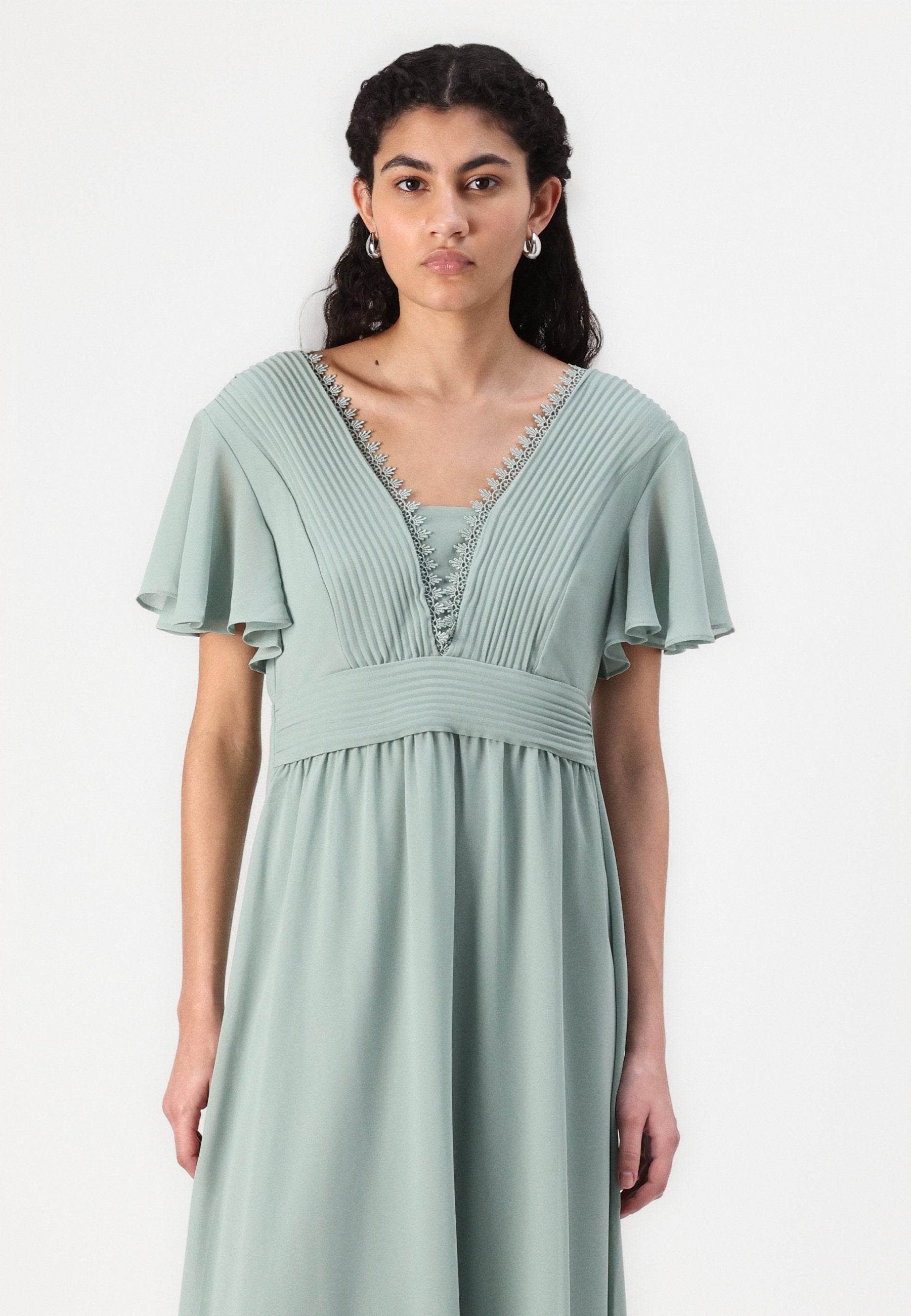 VILA VILILLA V NECK MIDI DRESS