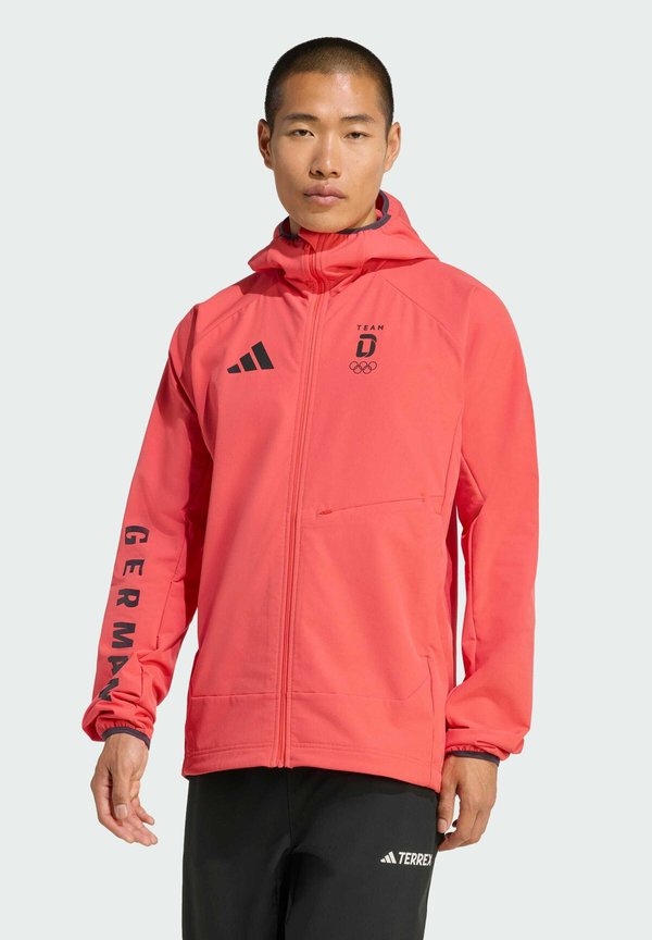 adidas Performance TEAM D XPLORIC HOODED  - Soft shell jacket - semi lucid red