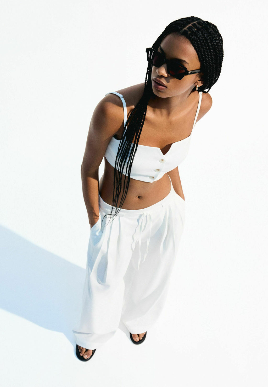 Bershka CROPPED BUTTONED