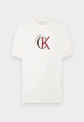 Calvin Klein Jeans GRAPHIC - Print T-shirt - white greige