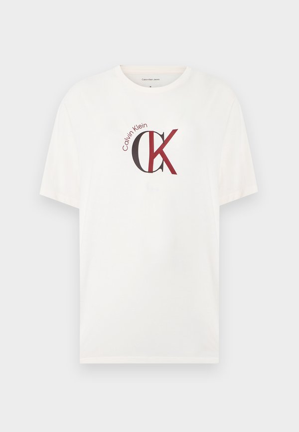 Calvin Klein Jeans GRAPHIC - Print T-shirt - white greige