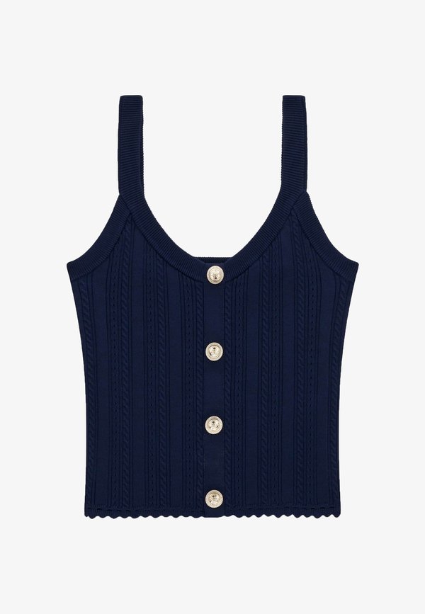 Guess GESTRICKTES OBERTEIL - Top - dunkelblau