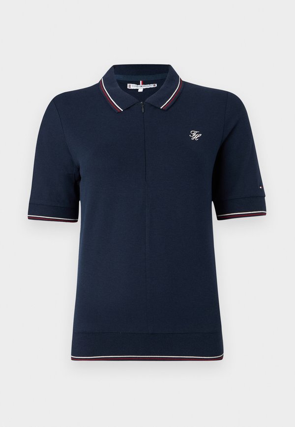 Tommy Hilfiger REGULAR FIT PIQUE ZIP POLO SHIRT - Polo shirt - dark night navy