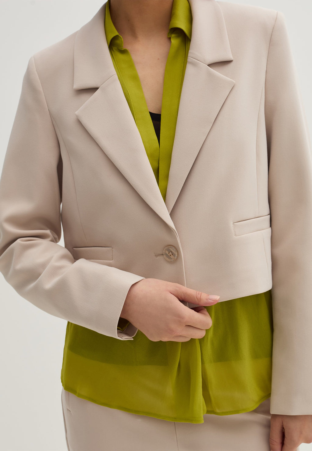 Stefanel CROPPED SINGLE-BREASTED IN LAYERED