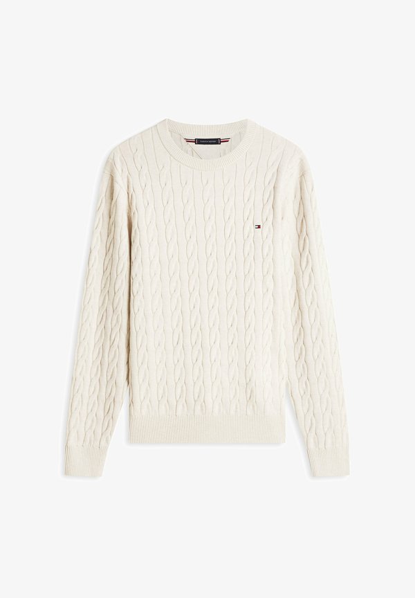 Tommy Hilfiger CLASSIC CABLE CREW NECK  ELEVATED ESSENTIALS - Jumper - heathered oatmilk