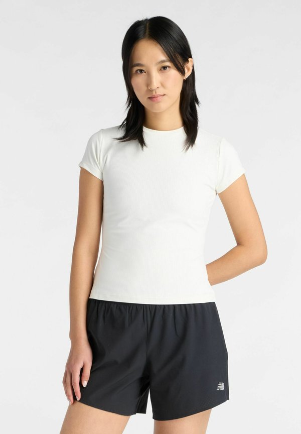 New Balance RIBBED FITTED T-SHIRT - Basic T-shirt - sea salt