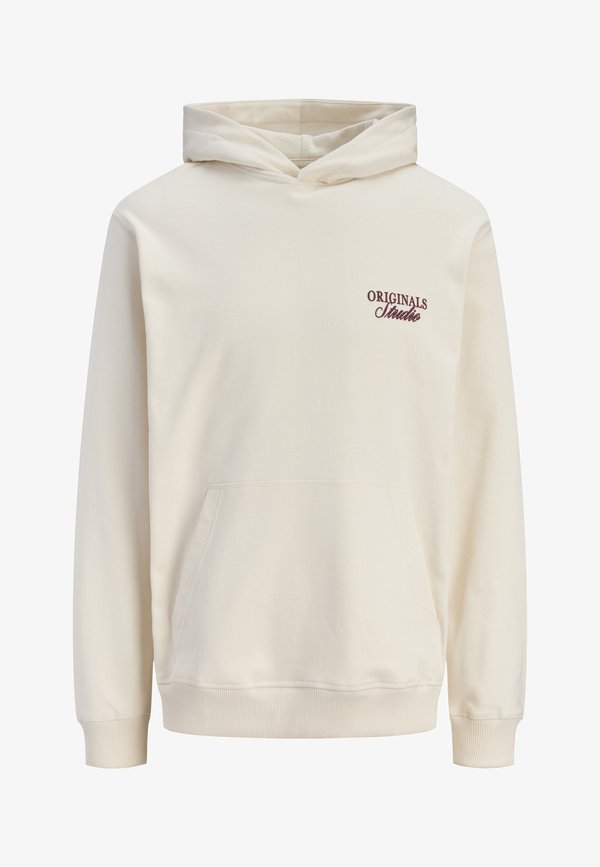 Jack & Jones JORNORREBRO TYPO BACK SWEAT HOOD SN - Hoodie - antique white