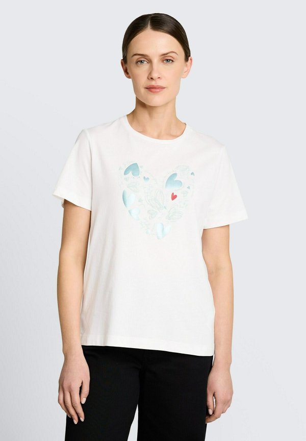 TOM TAILOR T-SHIRT BASIC CREW NECK PRINT - Print T-shirt - dove white