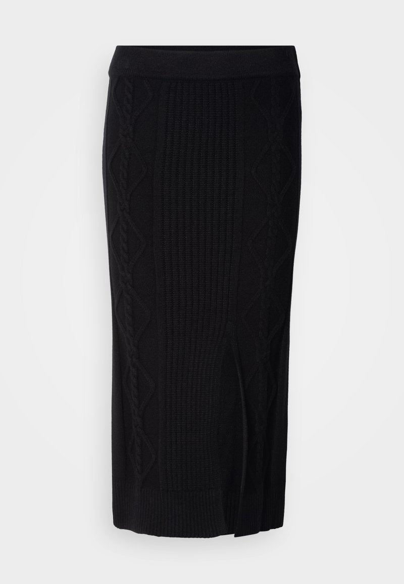 CABLE MIDI SKIRT WITH VENT AT FRONT BODY Media 1