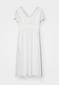 VILA VILILLA V NECK MIDI DRESS