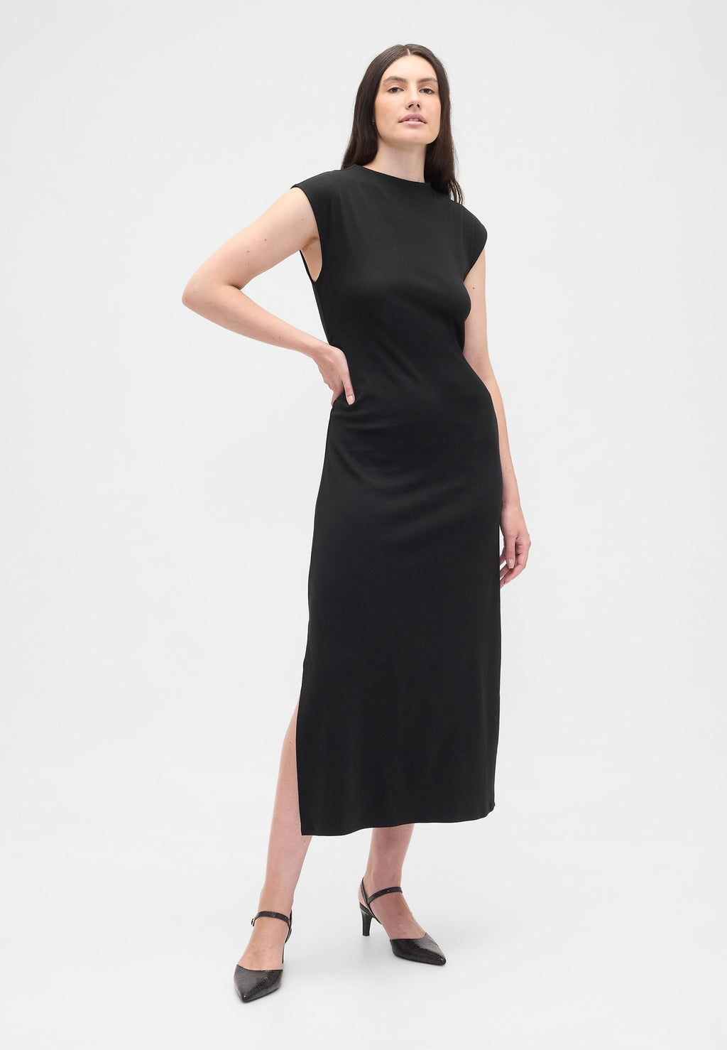 GAP V RUCHED HIGH NECK MAXI
